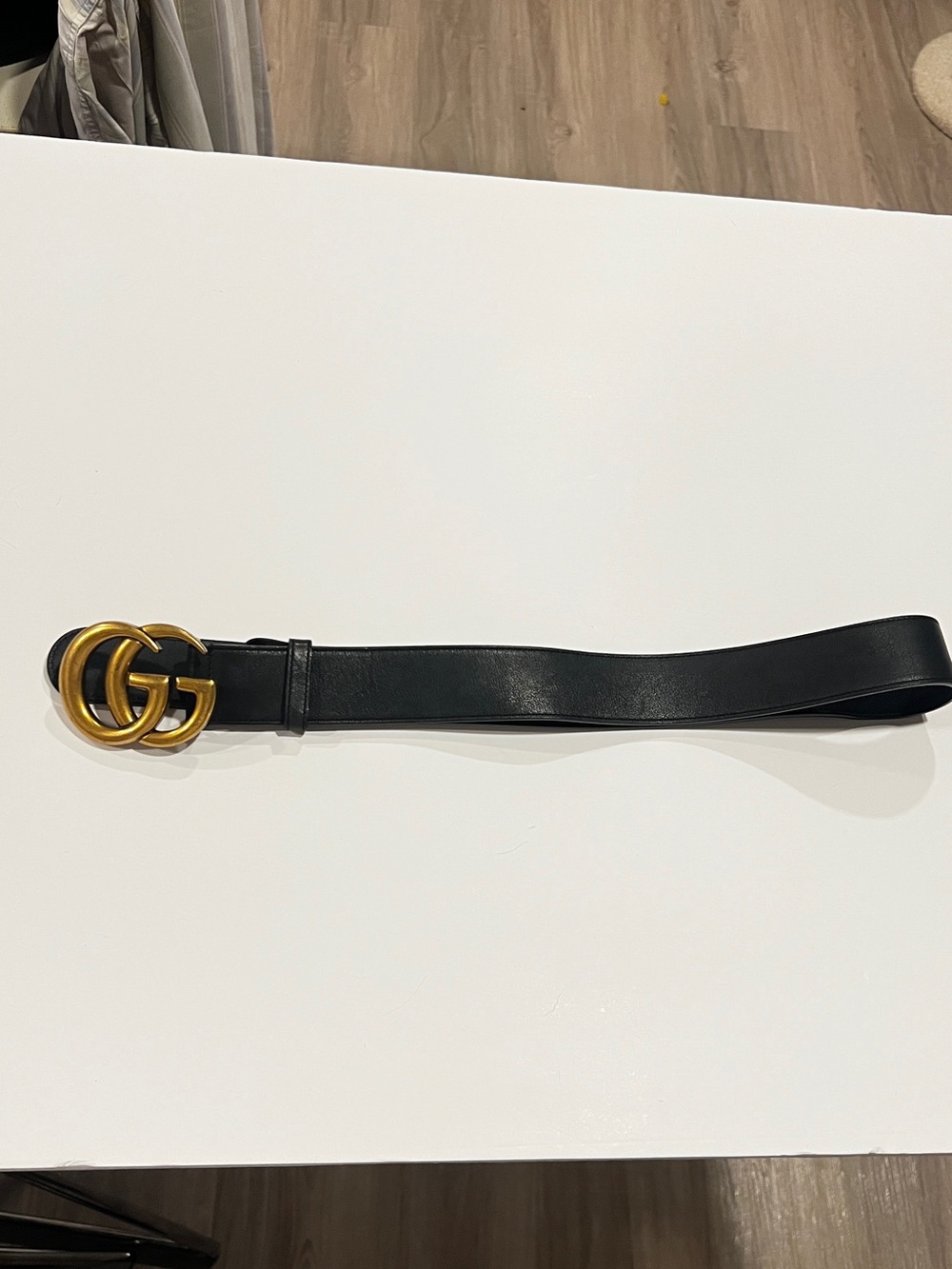 Gucci GG Marmont Black Leather Belt Size 85/34